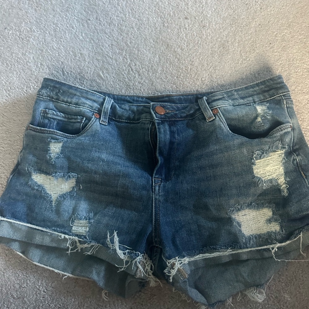 Blank NYC Frayed Blue Jean Shorts